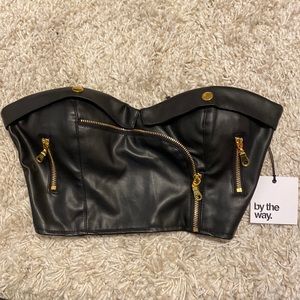 Moto leather corset